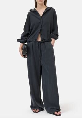 CLOSED | Wynston Pants in Black Lyocell Twill Drawsting Wide Leg Trousers S